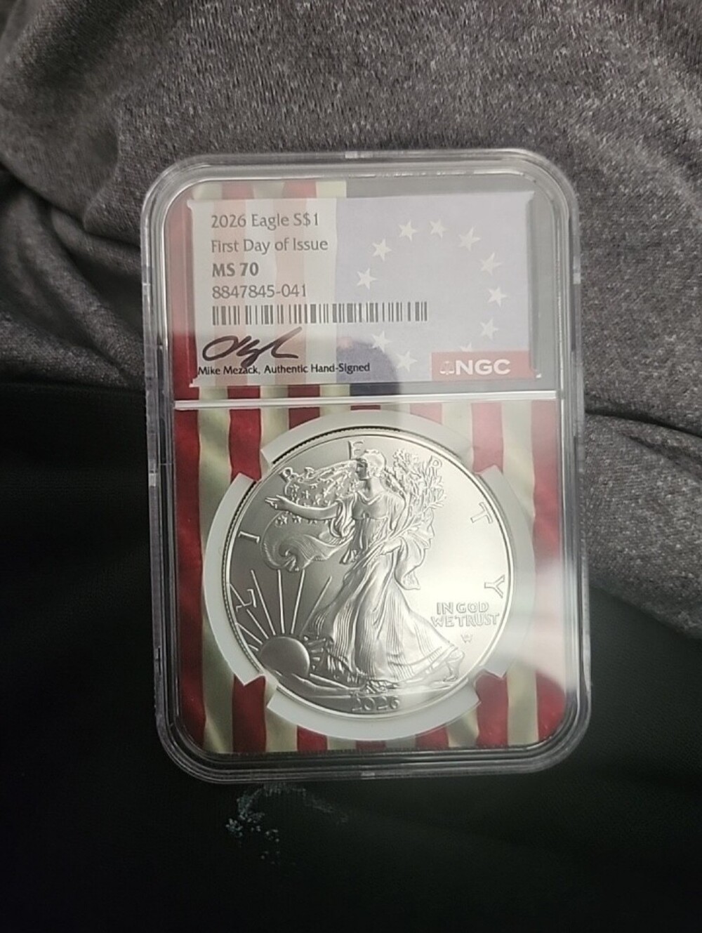 2026 American Silver Eagle MS70 NGC - Signed By Mike Mezack Limited To 100